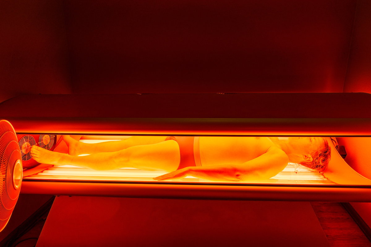 Man Receiving Red Light Therapy